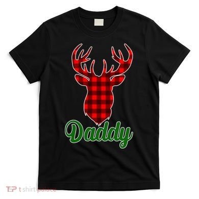 Matching Holiday Family Plaid Reindeer Daddy T-Shirt