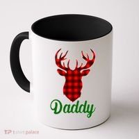 Matching Holiday Family Plaid Reindeer Daddy Coffee Mug thumb 0