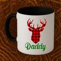 Matching Holiday Family Plaid Reindeer Daddy Coffee Mug thumb 2