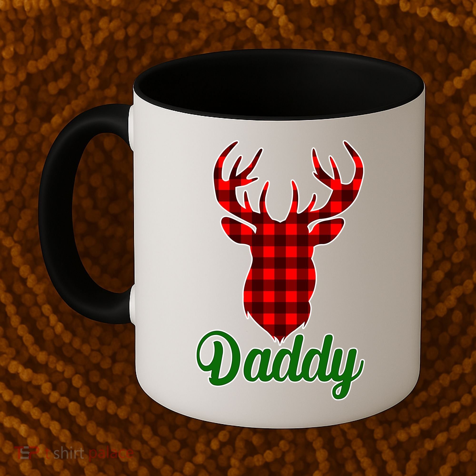 Matching Holiday Family Plaid Reindeer Daddy Coffee Mug