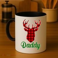 Matching Holiday Family Plaid Reindeer Daddy Coffee Mug thumb 4