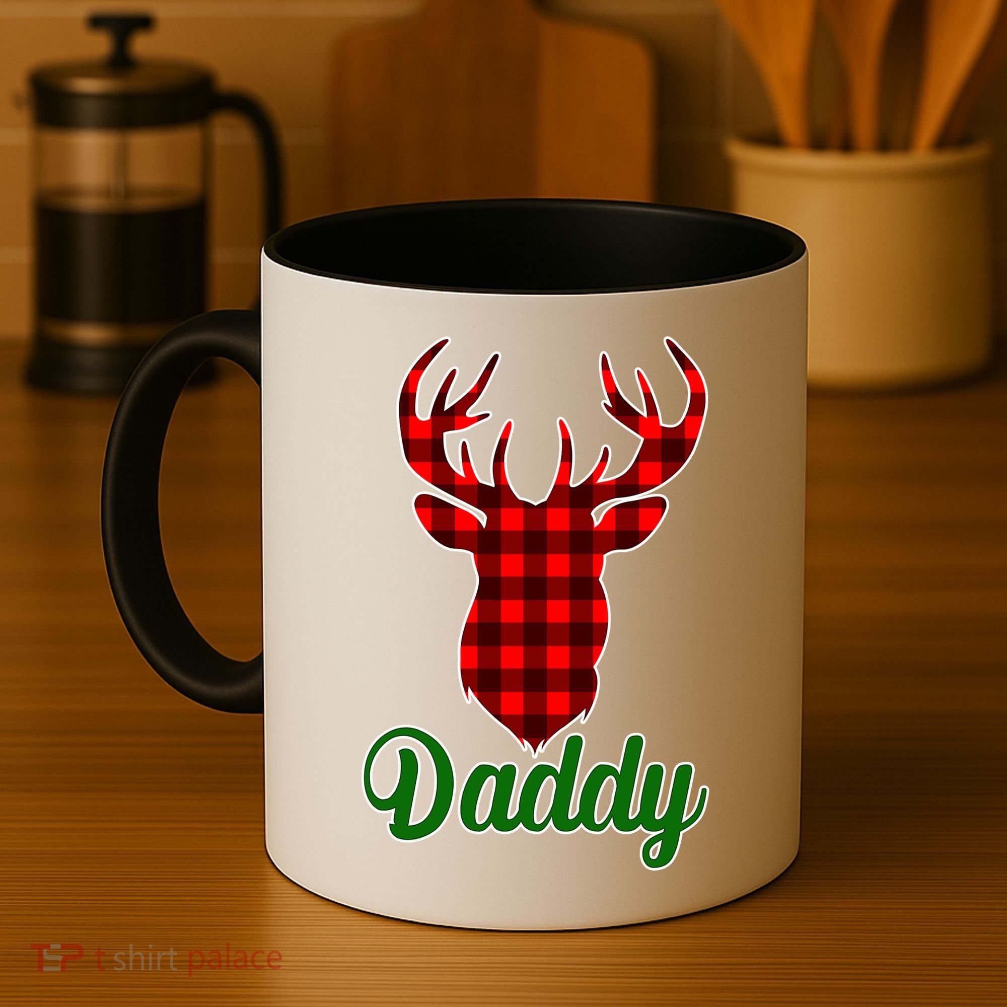Matching Holiday Family Plaid Reindeer Daddy Coffee Mug