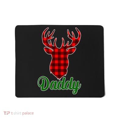 Matching Holiday Family Plaid Reindeer Daddy Mousepad