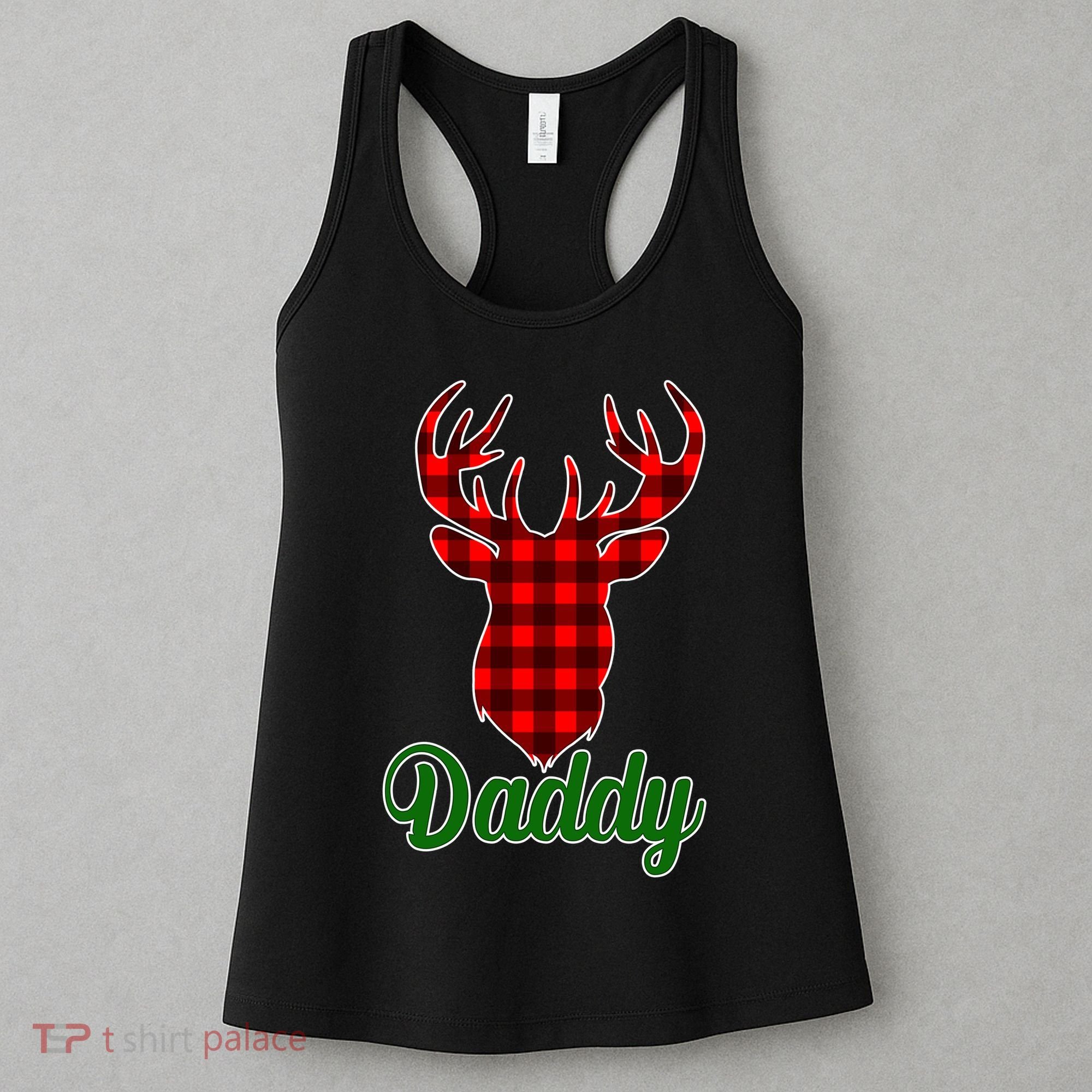 Matching Holiday Family Plaid Reindeer Daddy Women's Tank Top