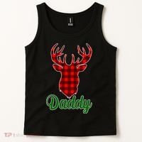 Matching Holiday Family Plaid Reindeer Daddy Tank Top thumb 2