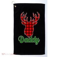 Matching Holiday Family Plaid Reindeer Daddy Golf Towel thumb 0