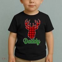 Matching Holiday Family Plaid Reindeer Daddy Toddler T-Shirt thumb 2