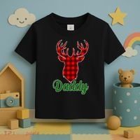 Matching Holiday Family Plaid Reindeer Daddy Toddler T-Shirt thumb 3