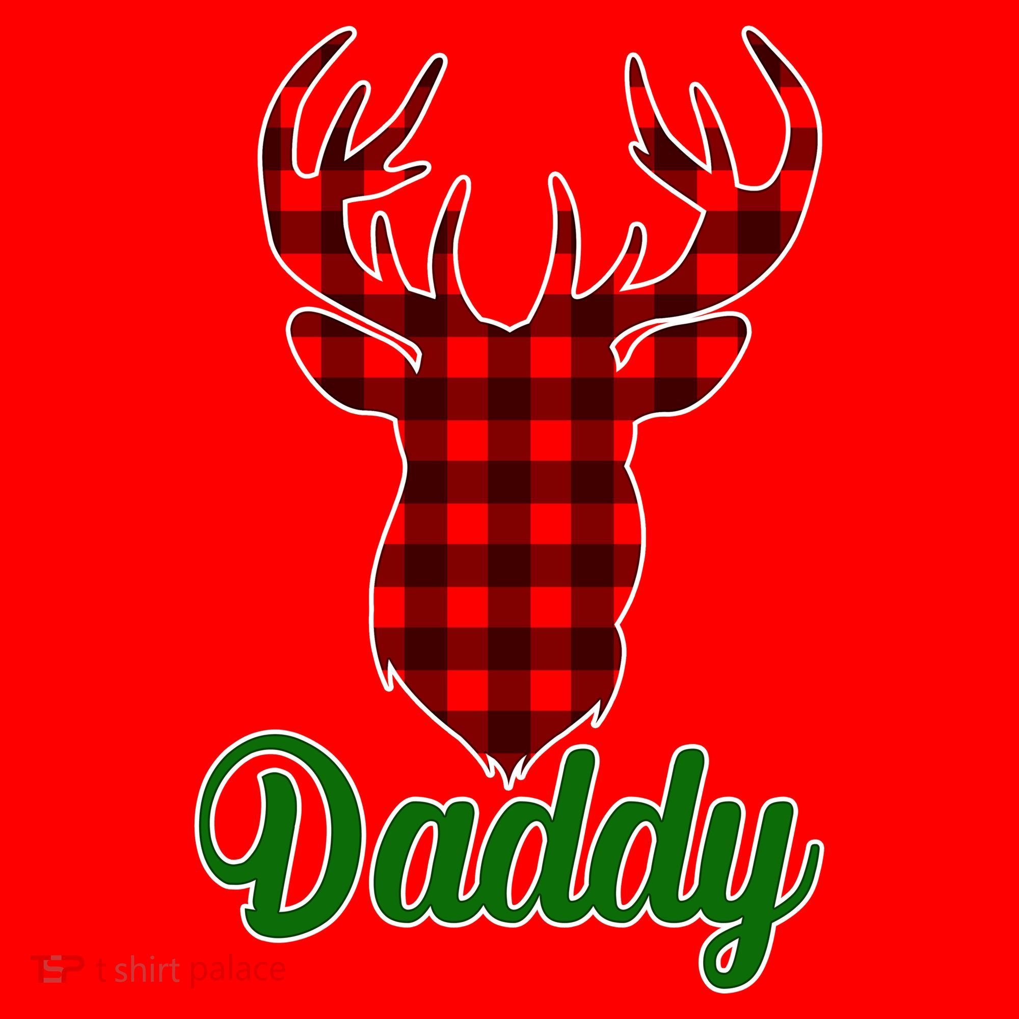 Matching Holiday Family Plaid Reindeer Daddy Santa Hat