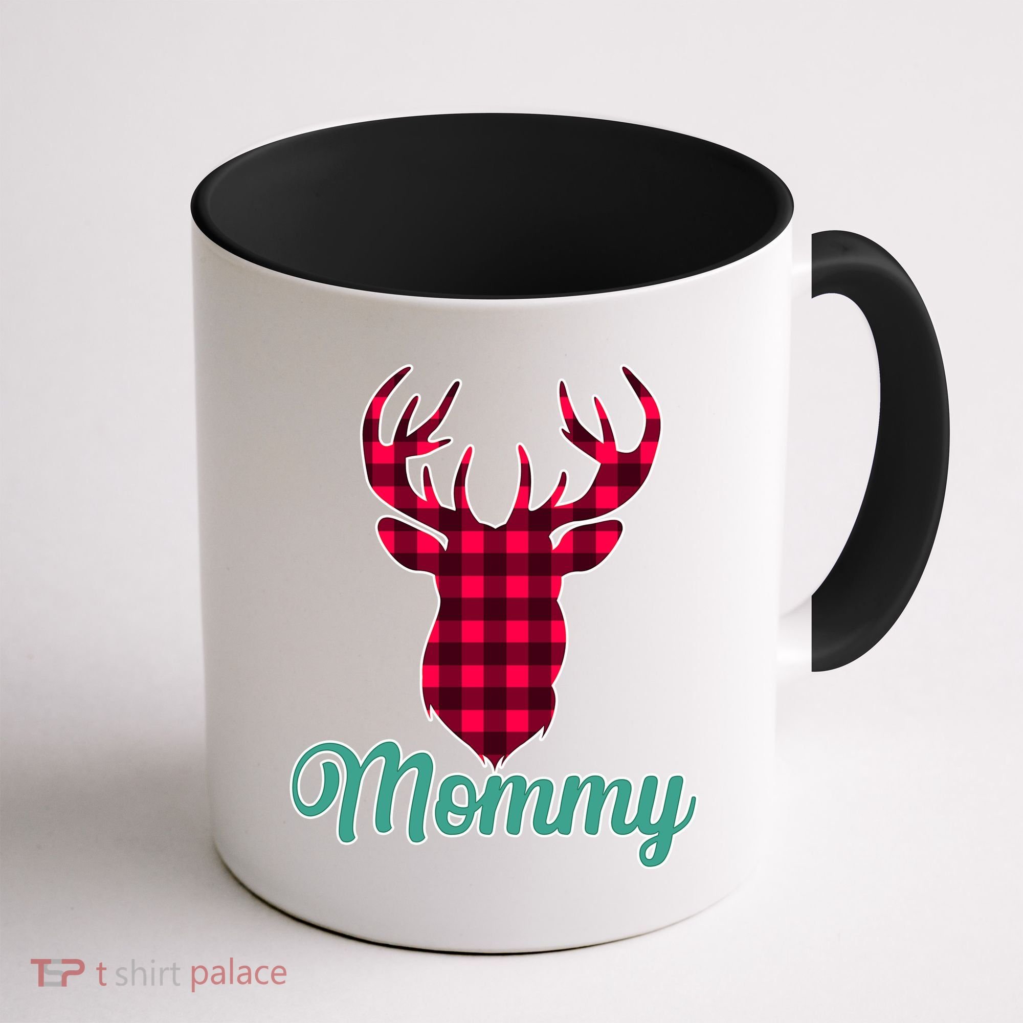 Matching Holiday Family Plaid Reindeer Mommy Coffee Mug