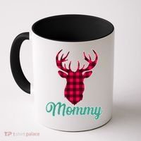 Matching Holiday Family Plaid Reindeer Mommy Coffee Mug thumb 0