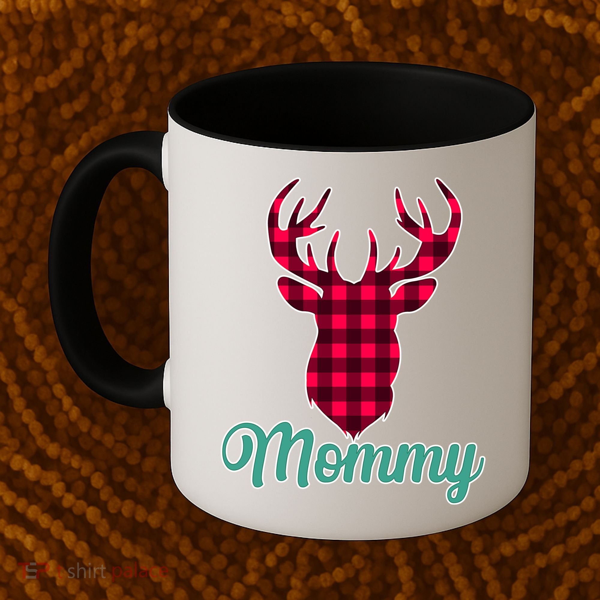 Matching Holiday Family Plaid Reindeer Mommy Coffee Mug