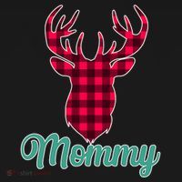 Matching Holiday Family Plaid Reindeer Mommy Ornament thumb 1