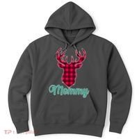 Matching Holiday Family Plaid Reindeer Mommy Hoodie thumb 0