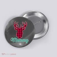 Matching Holiday Family Plaid Reindeer Mommy Button thumb 0