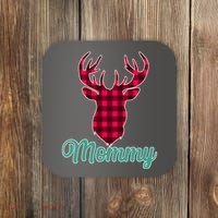 Matching Holiday Family Plaid Reindeer Mommy Coaster thumb 0