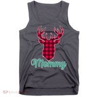 Matching Holiday Family Plaid Reindeer Mommy Tank Top thumb 0