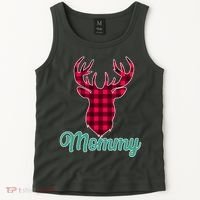 Matching Holiday Family Plaid Reindeer Mommy Tank Top thumb 2