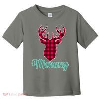 Matching Holiday Family Plaid Reindeer Mommy Toddler T-Shirt thumb 0