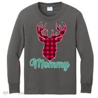 Matching Holiday Family Plaid Reindeer Mommy Kids Long Sleeve Shirt thumb 0