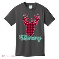 Matching Holiday Family Plaid Reindeer Mommy Kids T-Shirt thumb 0