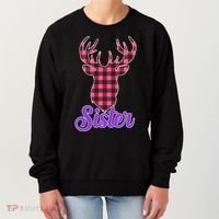 Matching Holiday Family Plaid Reindeer Sister Women's Sweatshirt thumb 0