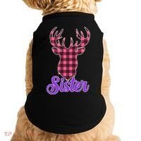 Matching Holiday Family Plaid Reindeer Sister Doggie Tank thumb 0