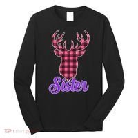 Matching Holiday Family Plaid Reindeer Sister Long Sleeve Shirt thumb 0