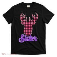 Matching Holiday Family Plaid Reindeer Sister T-Shirt thumb 0