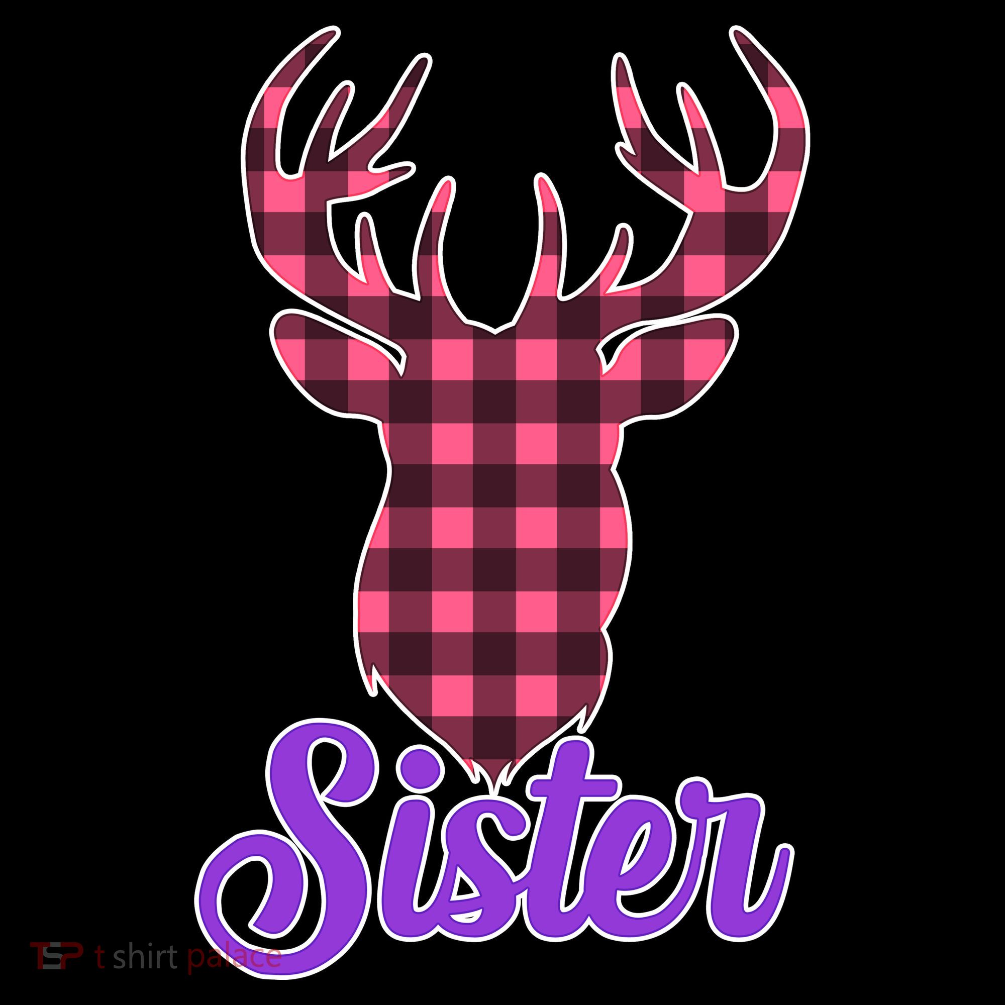 Matching Holiday Family Plaid Reindeer Sister Coffee Mug