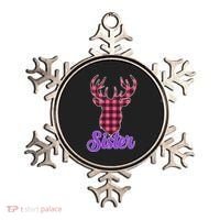 Matching Holiday Family Plaid Reindeer Sister Ornament thumb 0