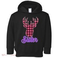 Matching Holiday Family Plaid Reindeer Sister Toddler Hoodie thumb 0