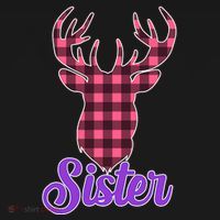 Matching Holiday Family Plaid Reindeer Sister Toddler Hoodie thumb 2