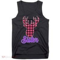 Matching Holiday Family Plaid Reindeer Sister Tank Top thumb 0