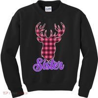 Matching Holiday Family Plaid Reindeer Sister Kids Sweatshirt thumb 0
