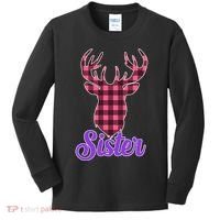 Matching Holiday Family Plaid Reindeer Sister Kids Long Sleeve Shirt thumb 0