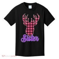 Matching Holiday Family Plaid Reindeer Sister Kids T-Shirt thumb 0