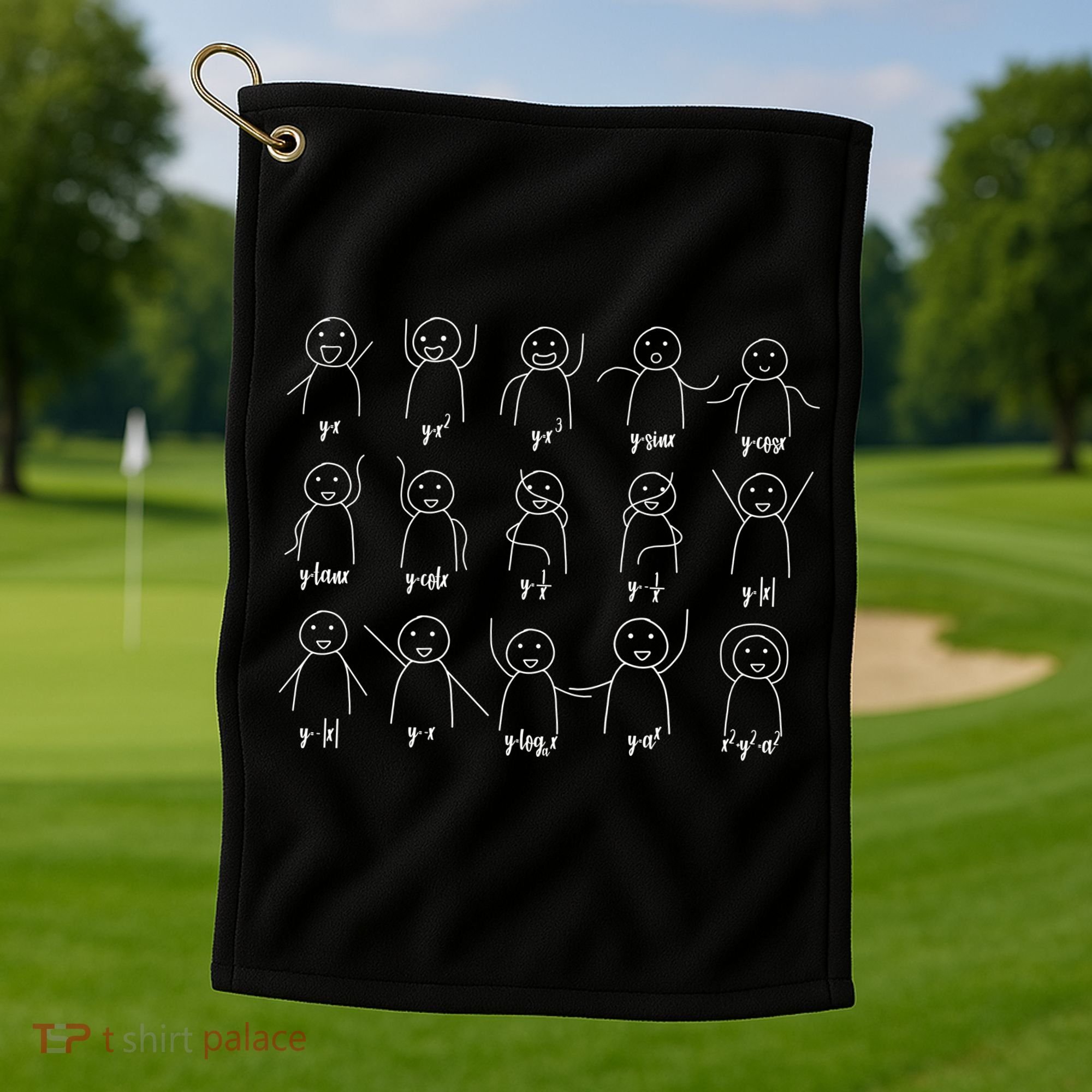 Math Equation Algebra Poses Graph Figures Golf Towel