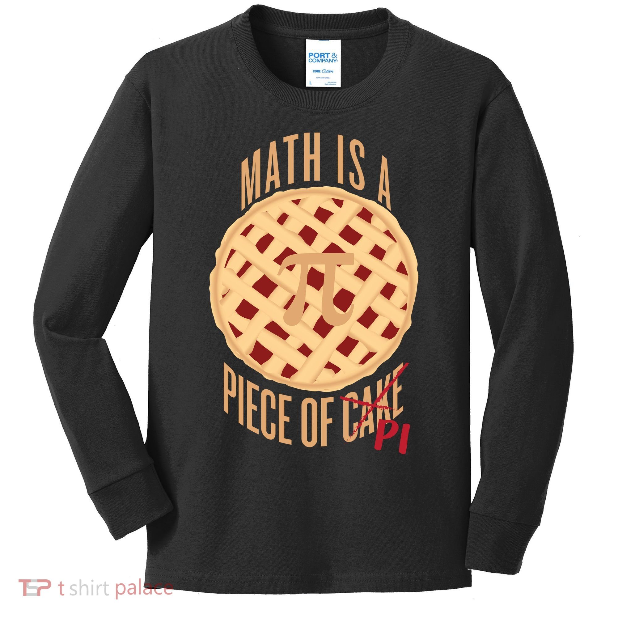 Math Is A Piece Of Cake Pi Day Kids Long Sleeve Shirt