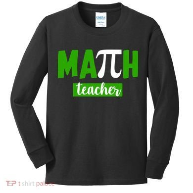 Math Teacher Pi Logo Kids Long Sleeve Shirt