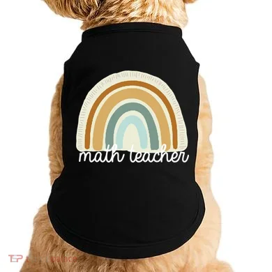 Math Teacher Rainbow Doggie Tank