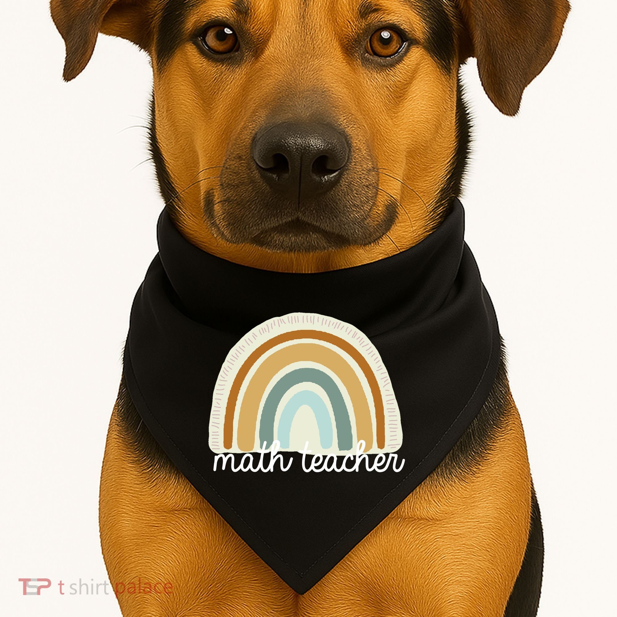 Math Teacher Rainbow USA-Made Doggie Bandana