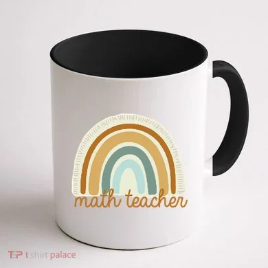 Math Teacher Rainbow Coffee Mug back