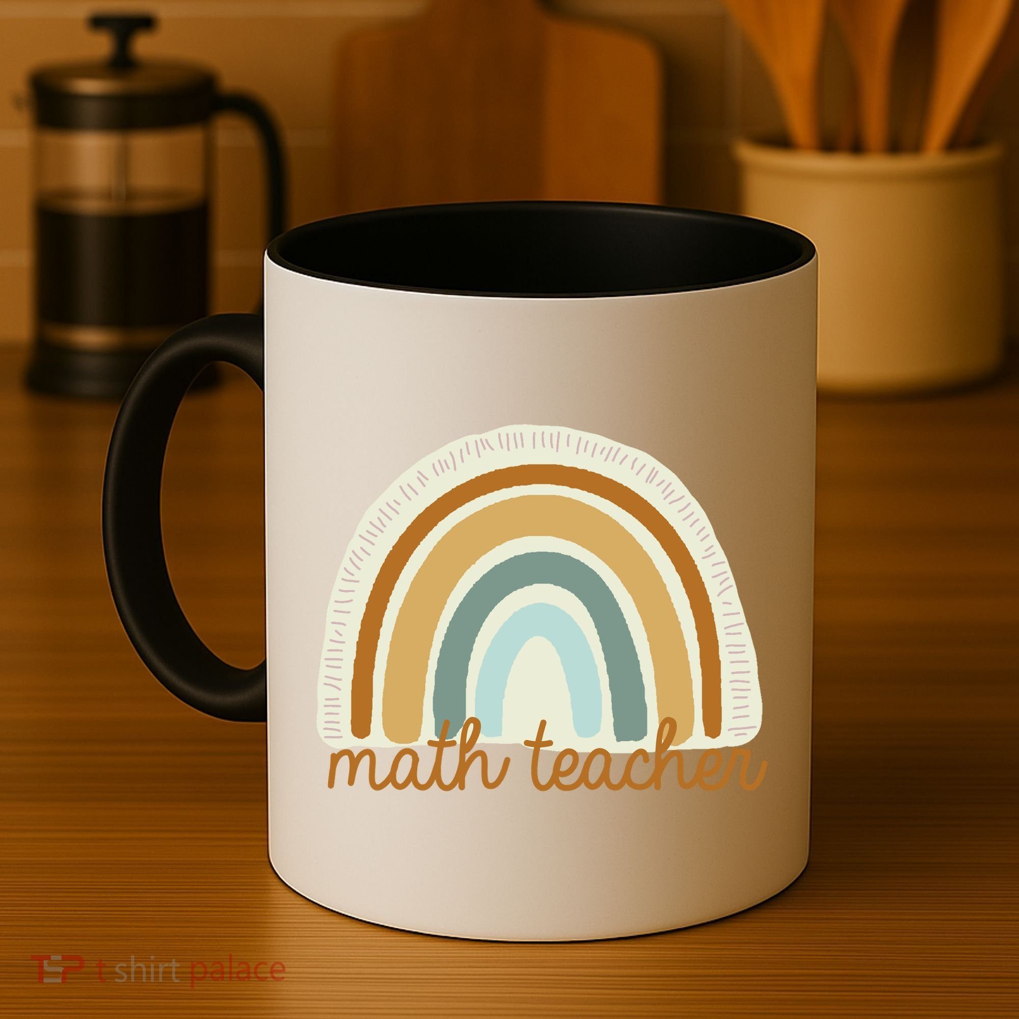 Math Teacher Rainbow Coffee Mug