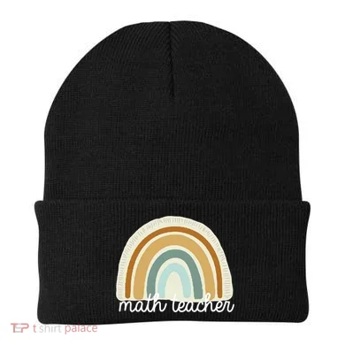 Math Teacher Rainbow Beanie
