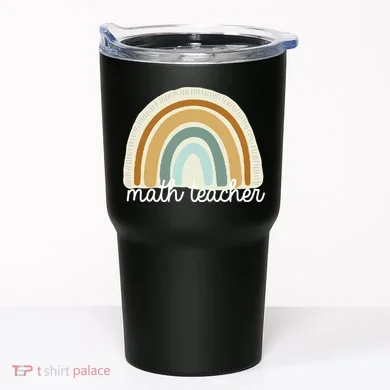 Math Teacher Rainbow Tumbler