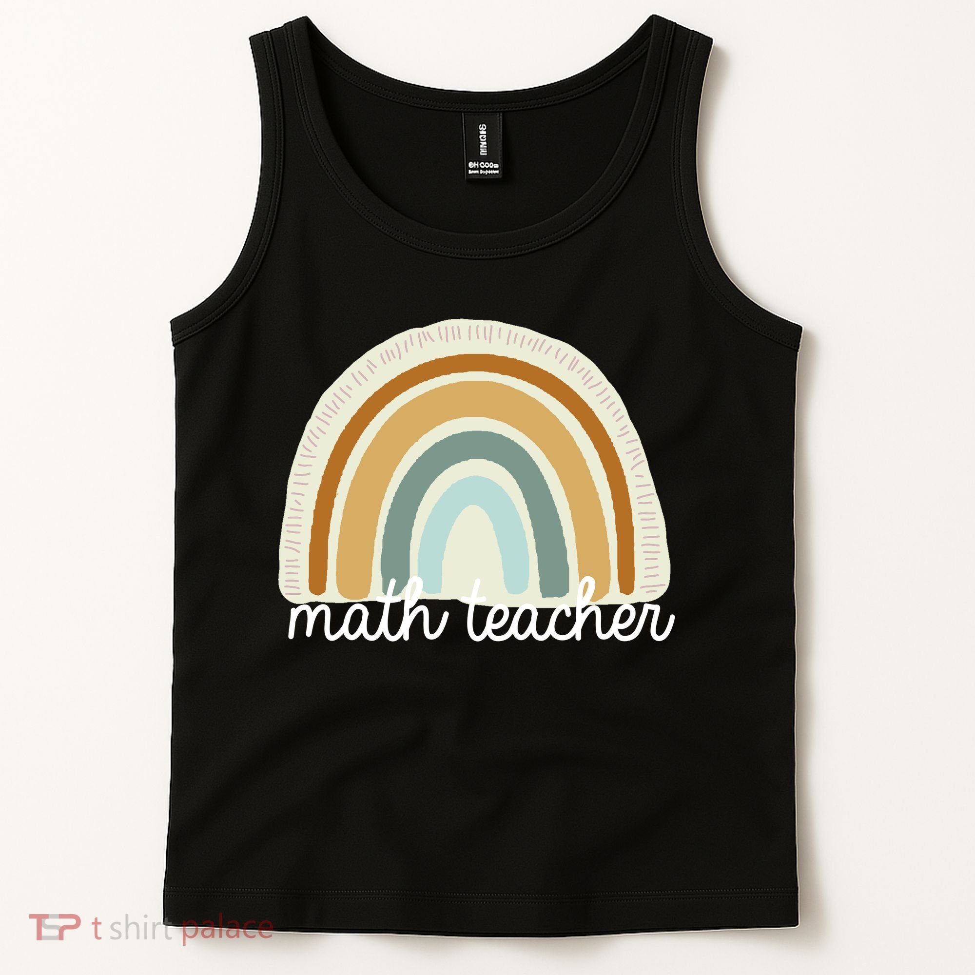 Math Teacher Rainbow Tank Top