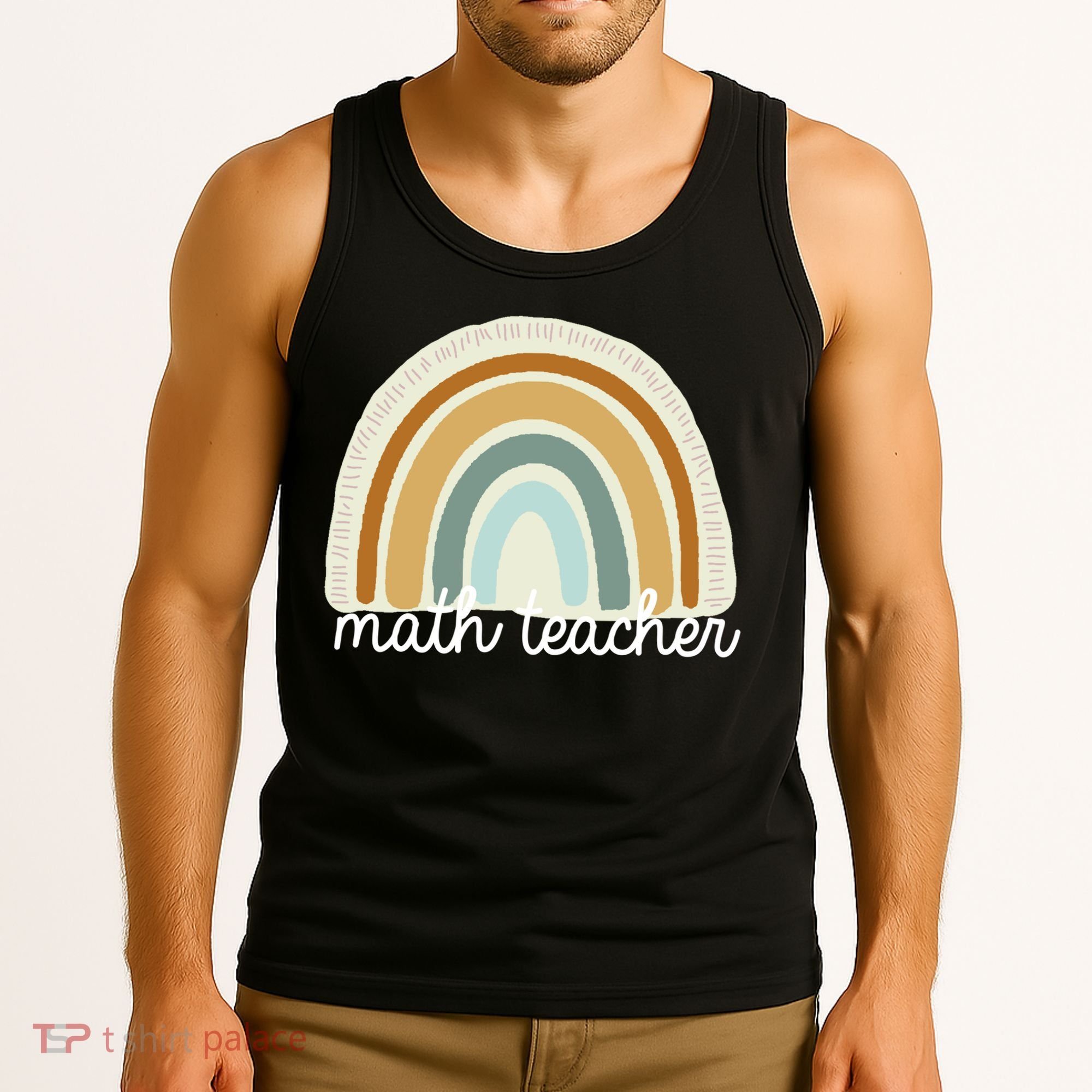 Math Teacher Rainbow Tank Top