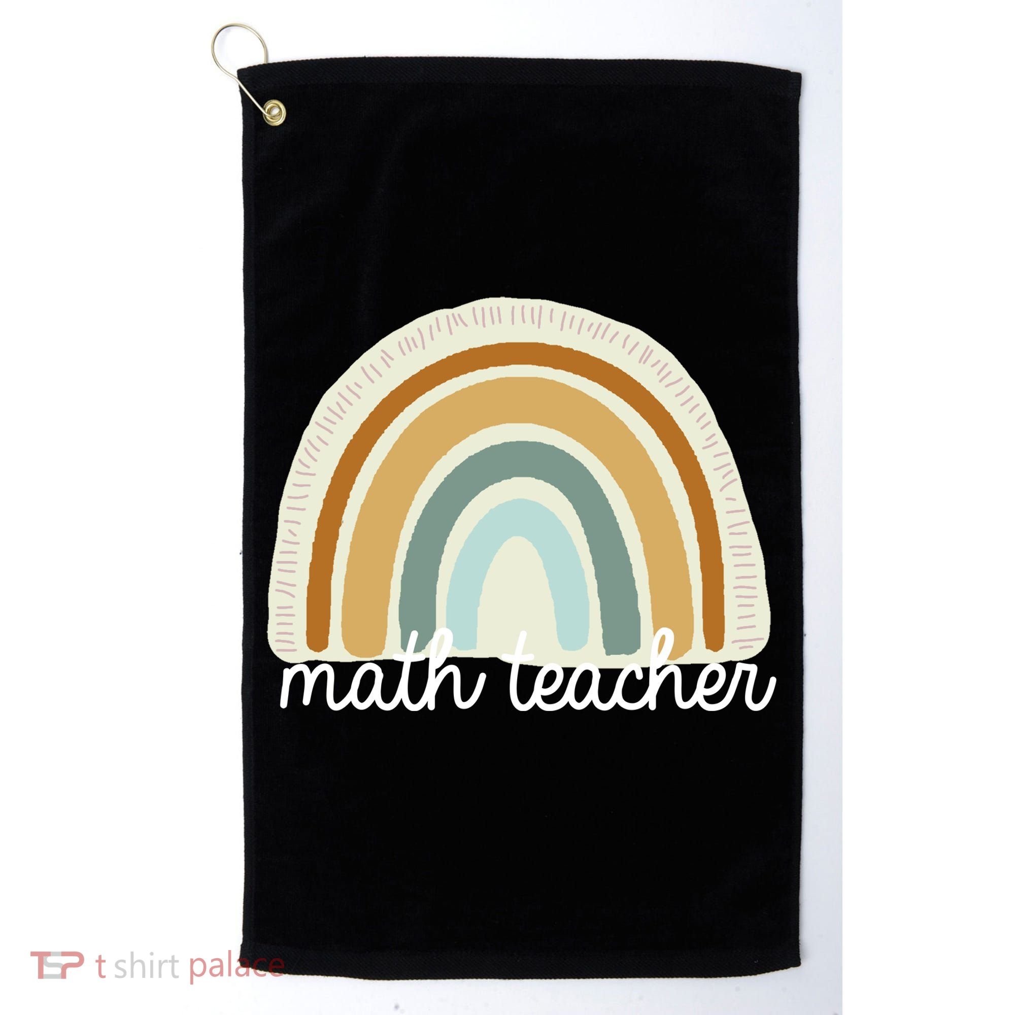 Math Teacher Rainbow Golf Towel
