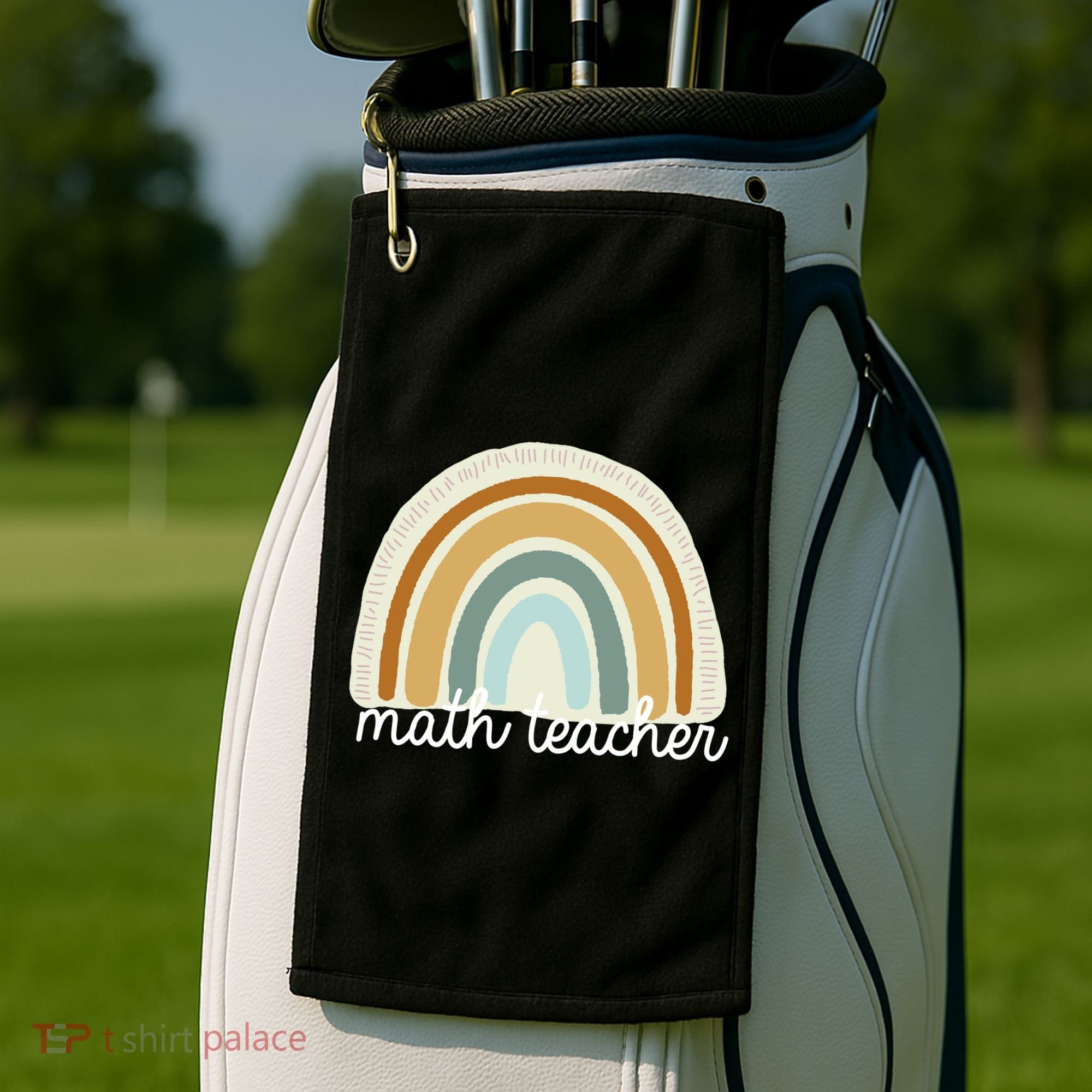 Math Teacher Rainbow Golf Towel